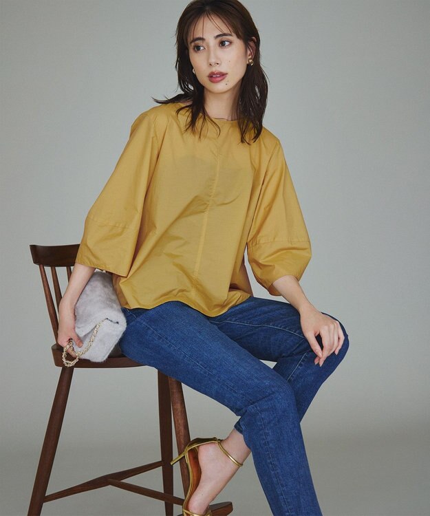 23区 S ナイロンコットンポプリン コンパクト ブラウス イエロー系