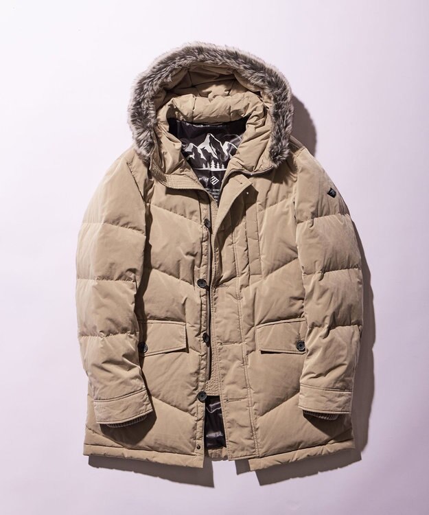 JOSEPH ABBOUD MOUNTAIN 【ECO撥水/ECOファー/9ポケット/ユニセックス】ＰＥ／ＮＹピーチダウン コート ベージュ系