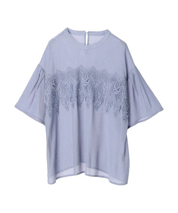 Green Parks ・ＥＬＥＮＣＡＲＥ　ＤＵＥ　ケミカルレースブラウス Blue