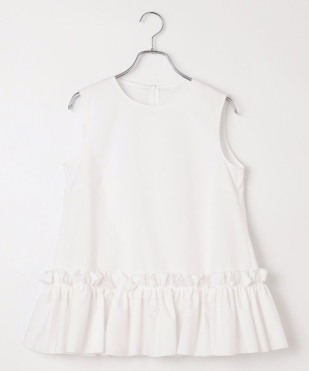 #Newans タックフリルヘムシャツ ホワイト