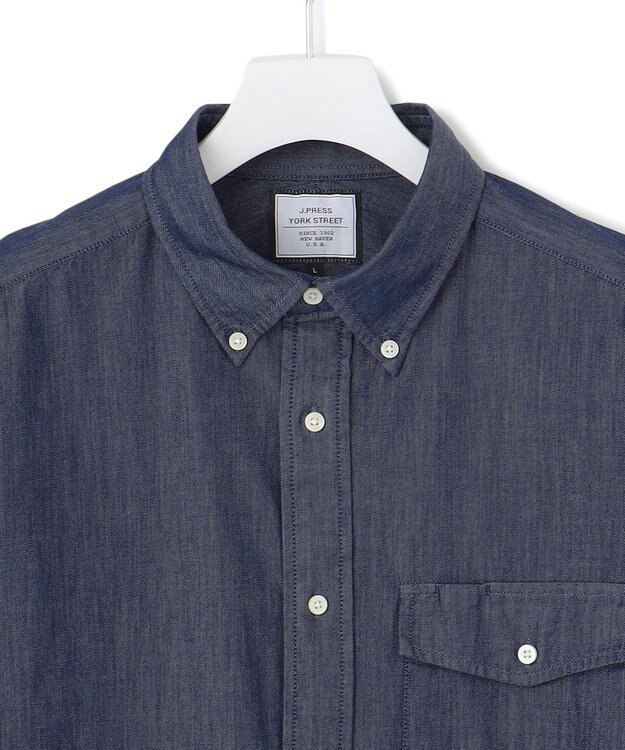 J.PRESS YORK STREET 【UNISEX】コットンライトオンスデニム シャツ / B.D. ネイビー系