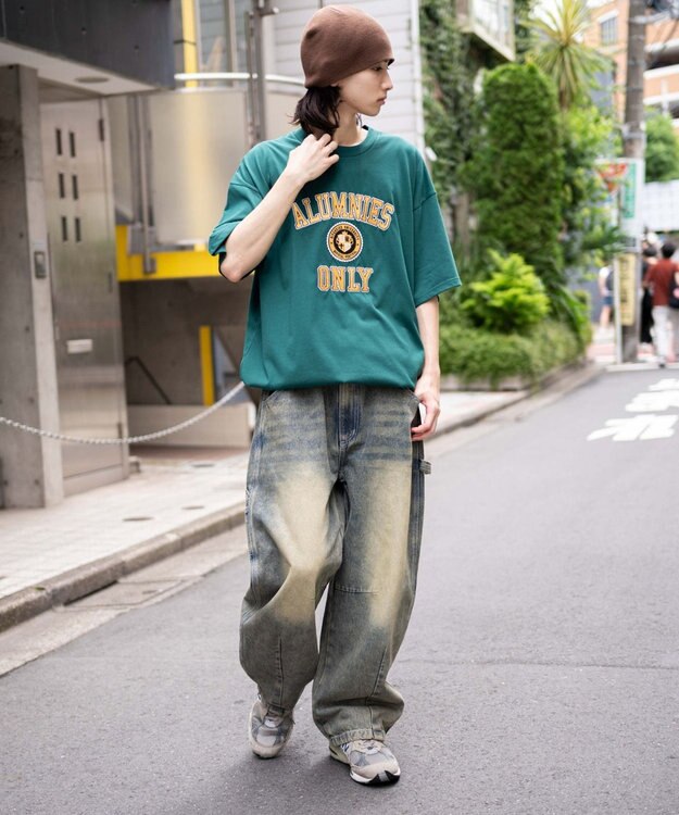 WEGO 【接触冷感/ユニセックス着用ITEM】カレッジロゴグラフィックT（SS） ダークグリーン