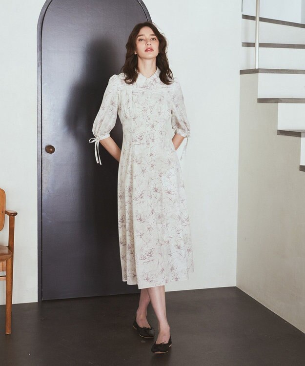 Maison de FLEUR はしごレースシャツワンピース Flower