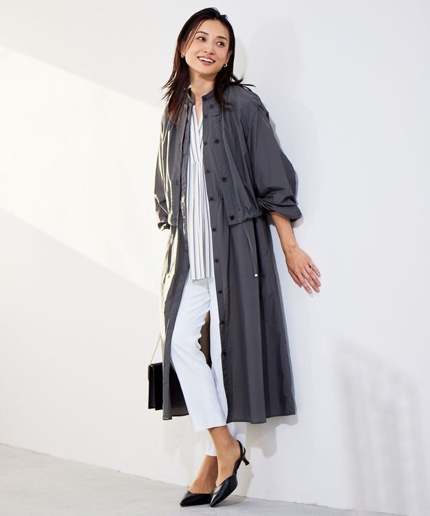 自由区 【UVケア・接触冷感・洗える】3WAYシアー コート スレート