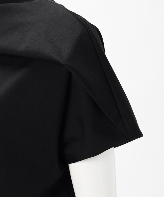 23区 L 【エステータ】トリアセファインジャージー アシンメトリーハイネック カットソー ブラック系