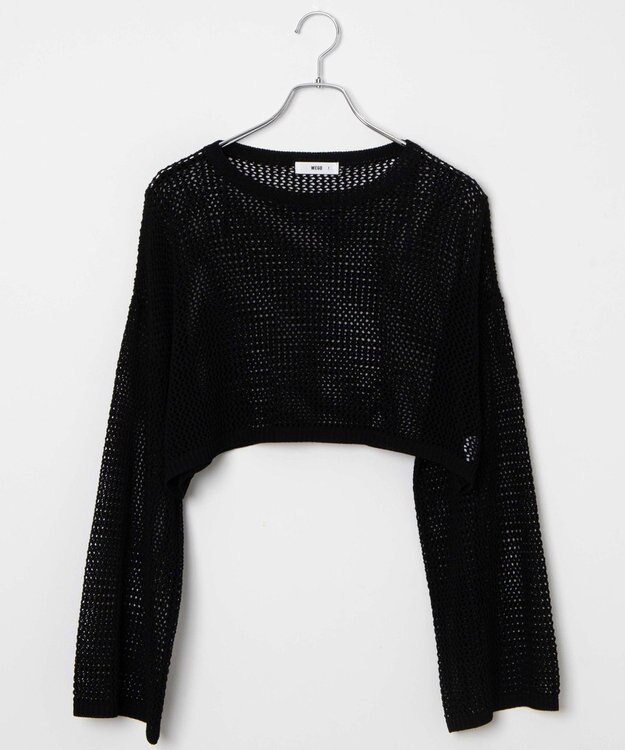 WEGO ショートメッシュニットプルオーバー ブラック