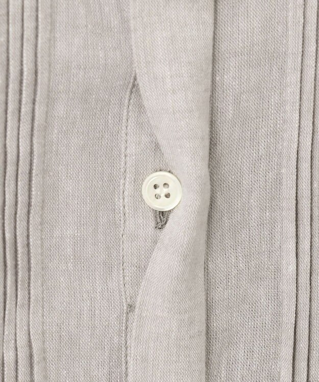 23区 S 【SLOW/洗える】リネンコットン シャツワンピース ライトグレー系