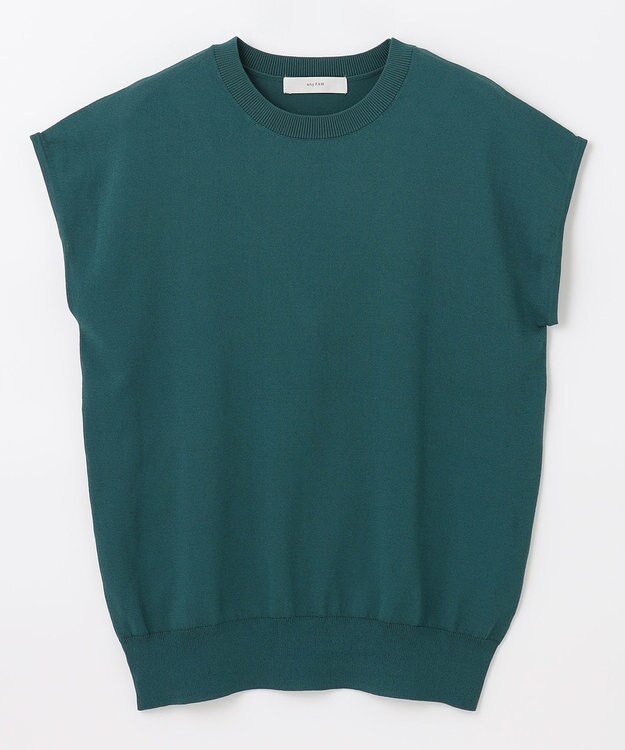 ANY 【UVケア/接触冷感/アンチピリング】クールタッチフレンチスリーブニット グリーン