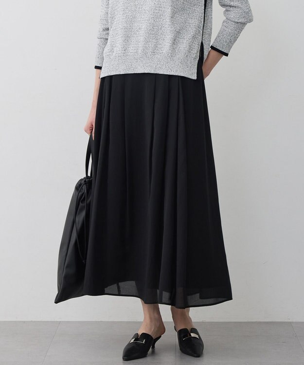 ICB 【先行予約】 ハイツイストドライメッシュ フレアスカート ブラック