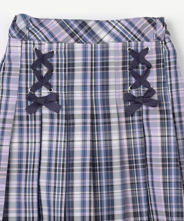 ANY KIDS チェック柄 ガーリー スカパン ブルー系