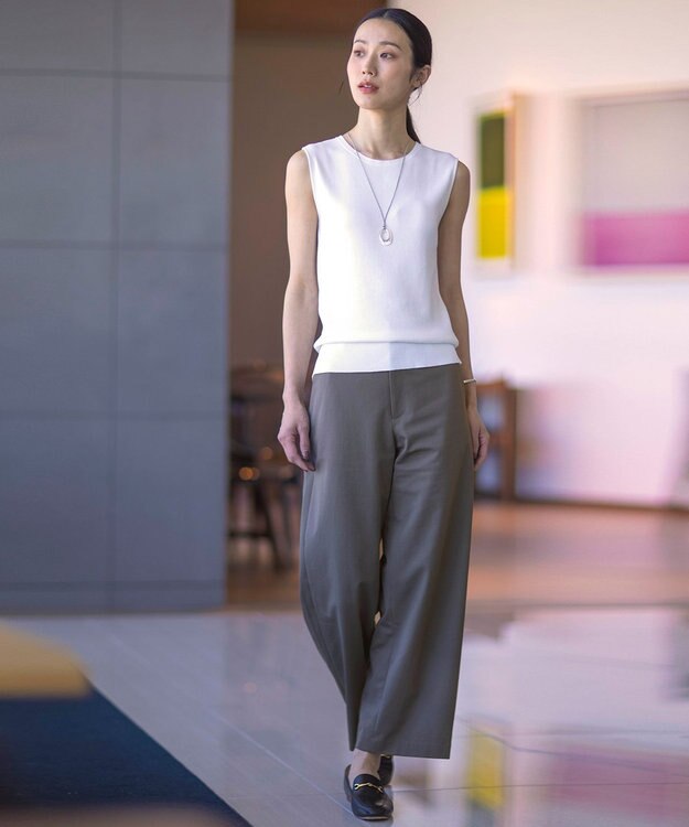 J.PRESS LADIES L 【洗える】ニット タンクトップ ホワイト系