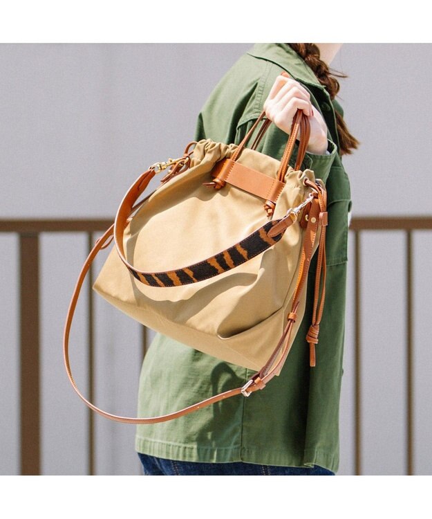 UNBILLION kakatoo ナイロンドローストリング3wayトートバッグ ベージュ