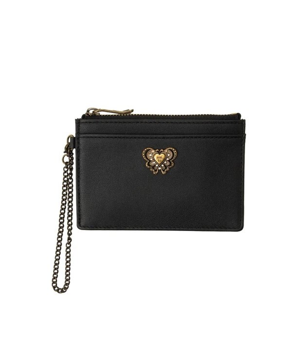 ANNA SUI ウィング ファスナー付パスケース クロ