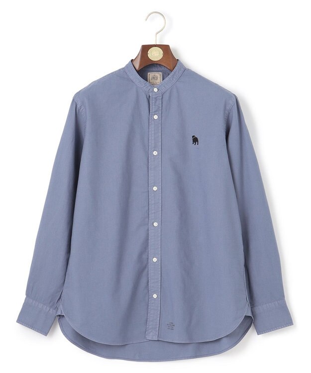J.PRESS MEN 【オックス ガーメントダイ】バックブルバンドカラーシャツ サックスブルー系