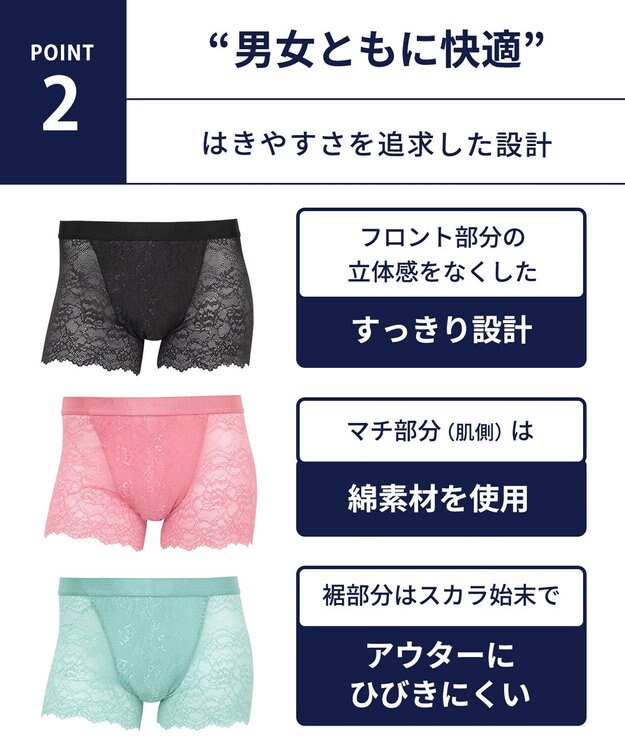 WACOAL MEN WACOAL MEN 【レースボクサー】 ボクサーパンツ ユニセックス 通気性 スカラ始末(裾部分) マチ部分の肌側は綿素材 レディース メンズ WT8822 /ワコールメン ブラック