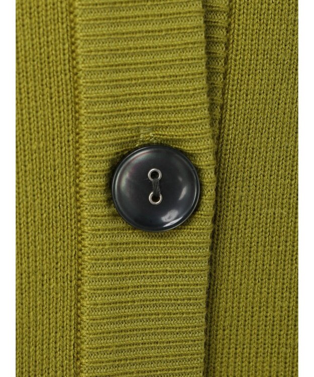 earth music&ecology クルーネックミドル丈カーディガン Lime Green