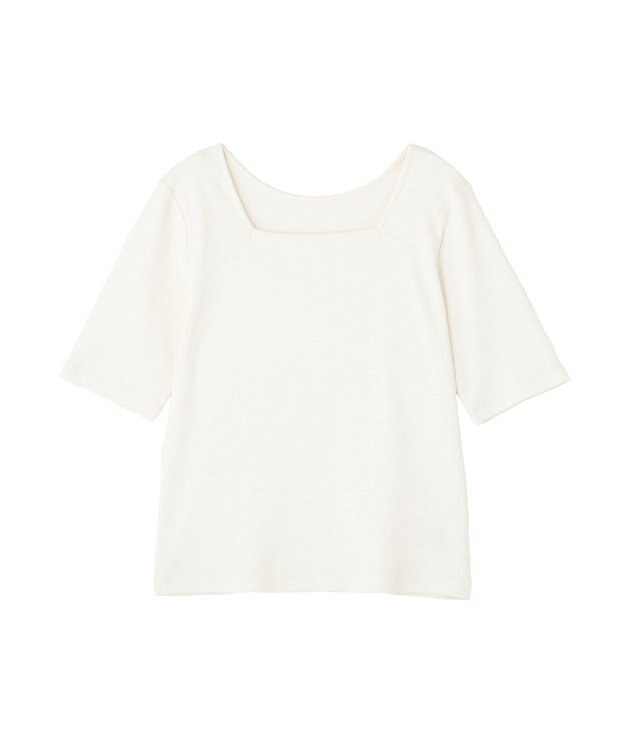 AMERICAN HOLIC スクエアネック5分袖プルオーバー Off White