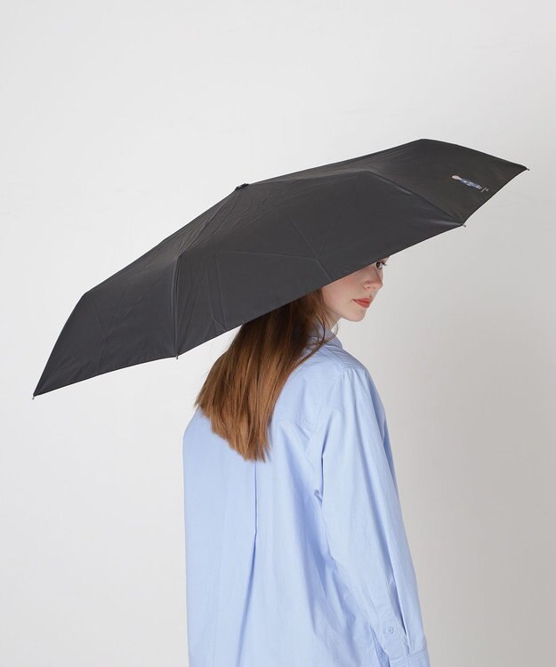 MOONBAT 【WEB限定/遮光率100%/遮熱/UV】POLO RALPH LAUREN（ポロ ラルフローレン）晴雨兼用日傘 ポロベア 無地 折りたたみ傘 自動開閉 ブラック