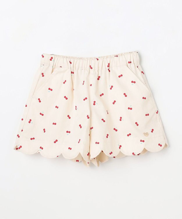 ANY KIDS 【洗濯機可能】スカラップショートパンツ エクリュ（サクランボ×ドット）