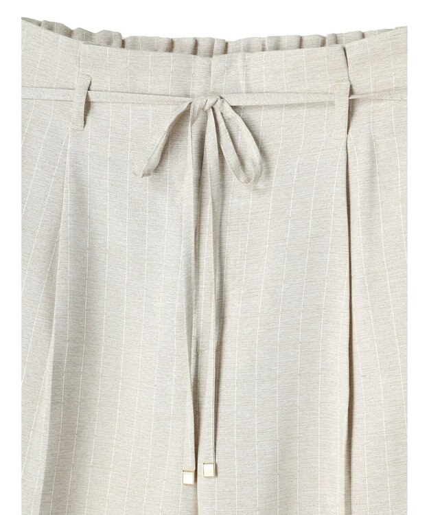 earth music&ecology リネンライクテーパードパンツ（ストライプ） Stripe Beige