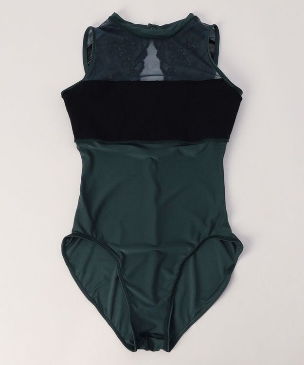 Chacott ハイネックレオタード ボトルグリーン