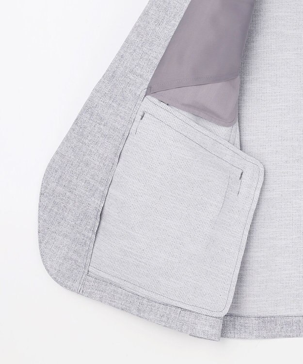 JOSEPH ABBOUD 【キングサイズ・通気性/清涼/軽量/ストレッチ】クールピケストレッチジャケット ライトグレー系