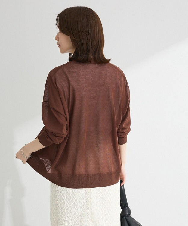 Green Parks 接触冷感ゆったりカーディガン Brown