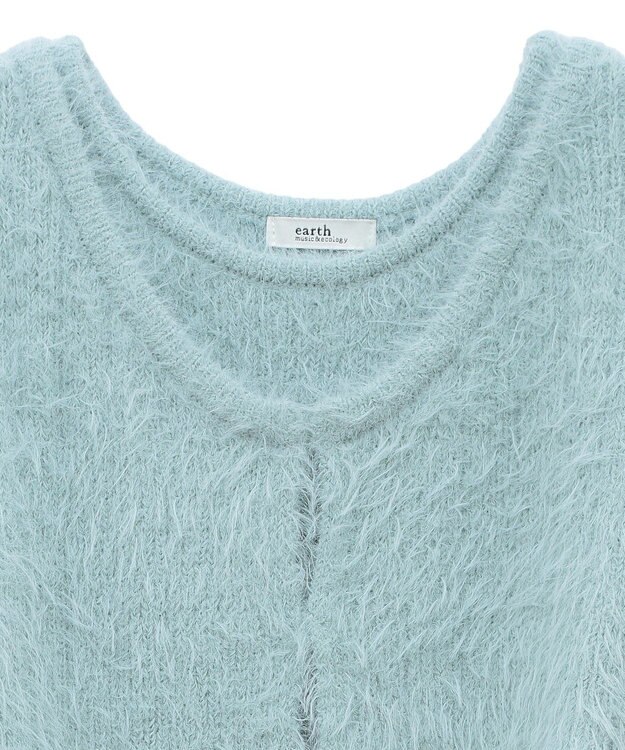 earth music&ecology ＳＥＴ２点シャギーショートカーデ＋ミニワンピース Mint Green