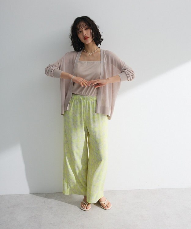 Green Parks 接触冷感ゆったりカーディガン Light Gray