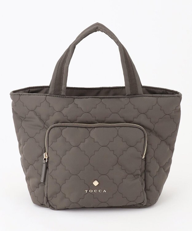 TOCCA 【撥水】CHECKER CLOVER QUILT BAG トートバッグ カーキ系