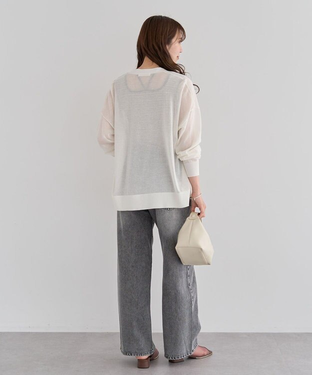 Green Parks 接触冷感ゆったりカーディガン Off White