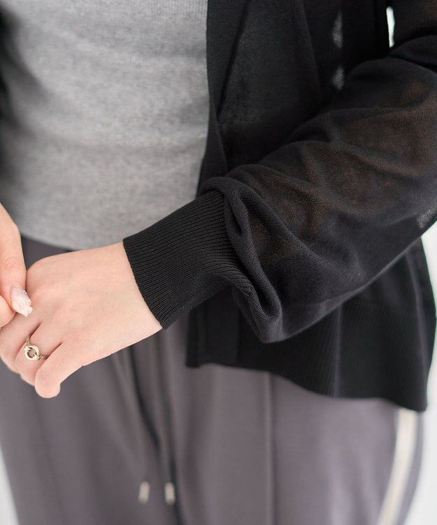 Green Parks 接触冷感ゆったりカーディガン Black