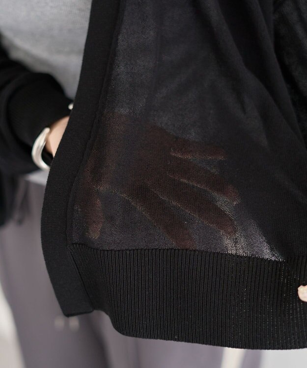 Green Parks 接触冷感ゆったりカーディガン Black