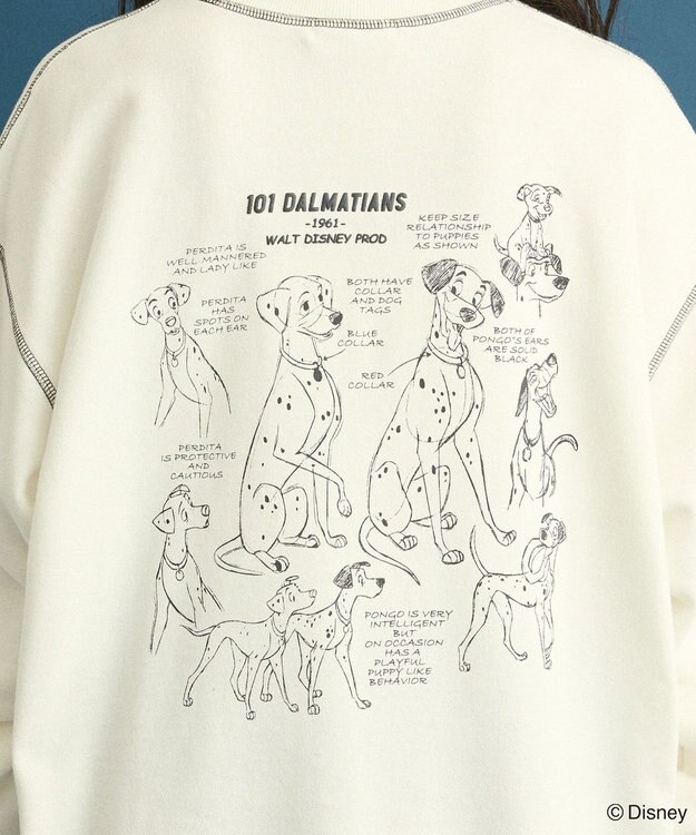 Green Parks １０１匹わんちゃん／バックプリントスウェット White