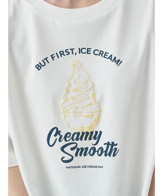 earth music&ecology ＩＣＥ　ＣＲＥＡＭ！　ショートＴ Off White