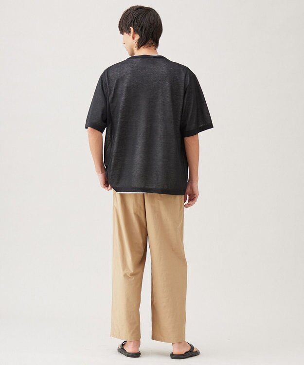 UNFILO MENS スラブジャージー ワイドパンツ ベージュ