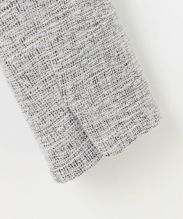 ANY SIS L 【洗える】ライトストレッチ ツイード ジャケット グレーシャンブレー