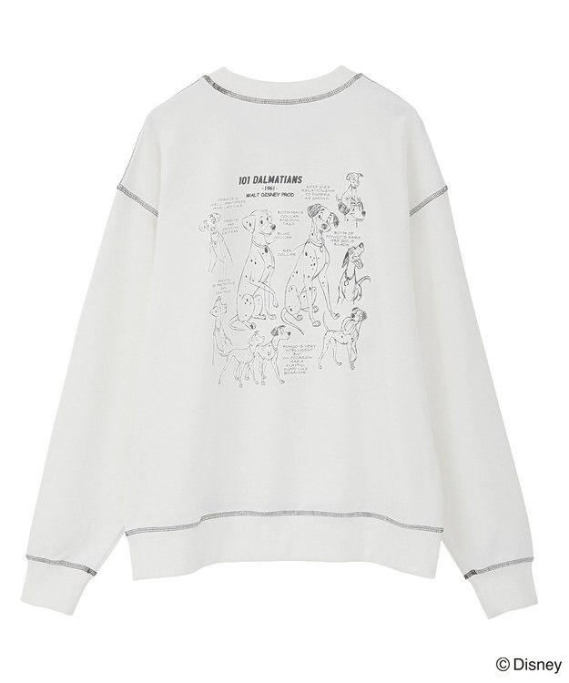 Green Parks １０１匹わんちゃん／バックプリントスウェット White