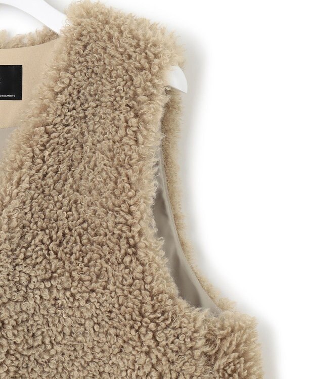 23区 ECOPEL カーリーファーコンビ ジレ ベージュ系