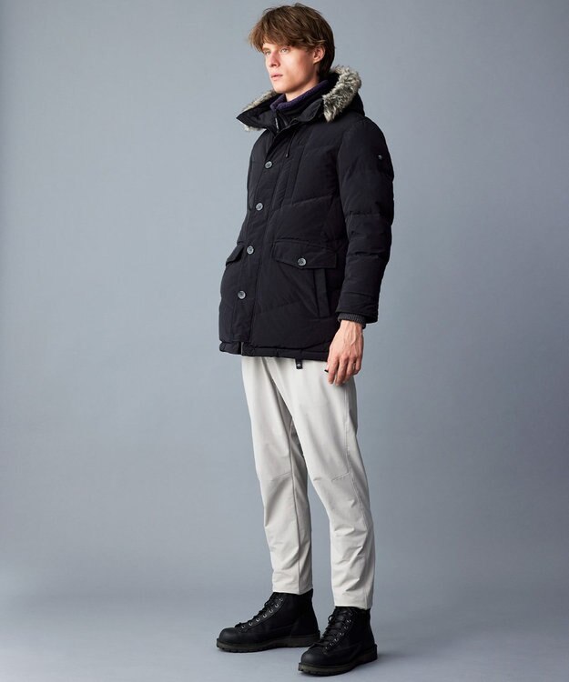 JOSEPH ABBOUD MOUNTAIN  【サスティナブル/ECO撥水/ECOファー/9ポケット/男女兼用】Pe/Nyピーチ ダウンコート ブラック系