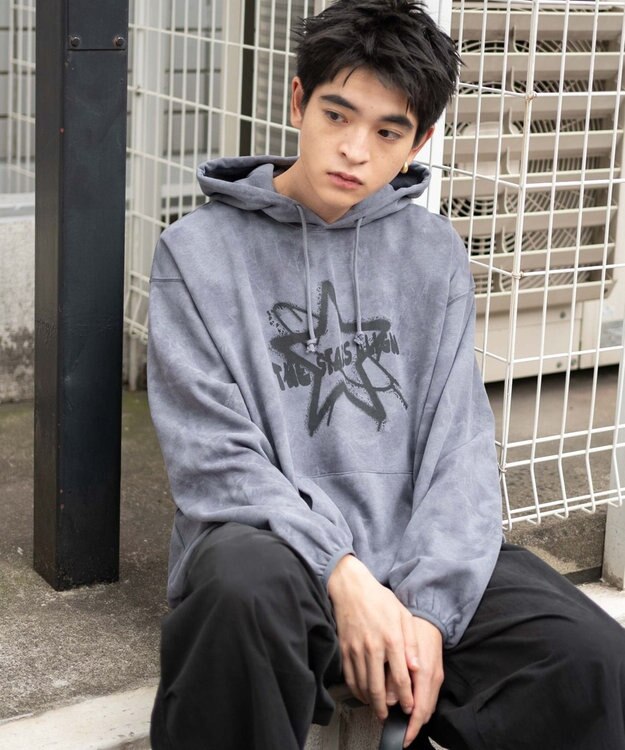 WEGO 【ユニセックス着用ITEM】スノーダイグラフィックビッグパーカー グレー