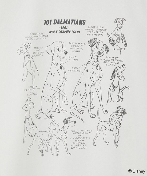 Green Parks １０１匹わんちゃん／バックプリントスウェット White