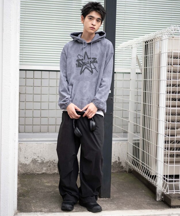 WEGO 【ユニセックス着用ITEM】スノーダイグラフィックビッグパーカー グレー