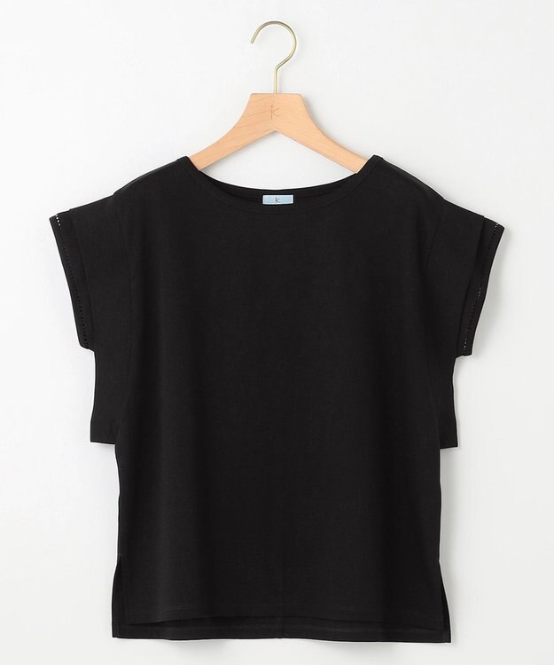 組曲 S ハシゴレースフレンチスリーブ カットソー ブラック系