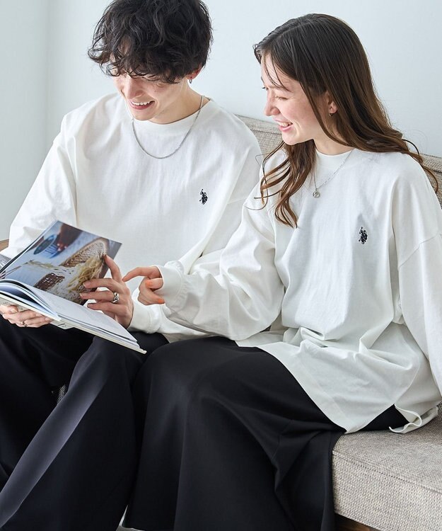 WEGO 【ユニセックス着用ITEM/MLサイズ展開】U.S. POLO ASSN.ワンポイント刺繍LST ホワイト
