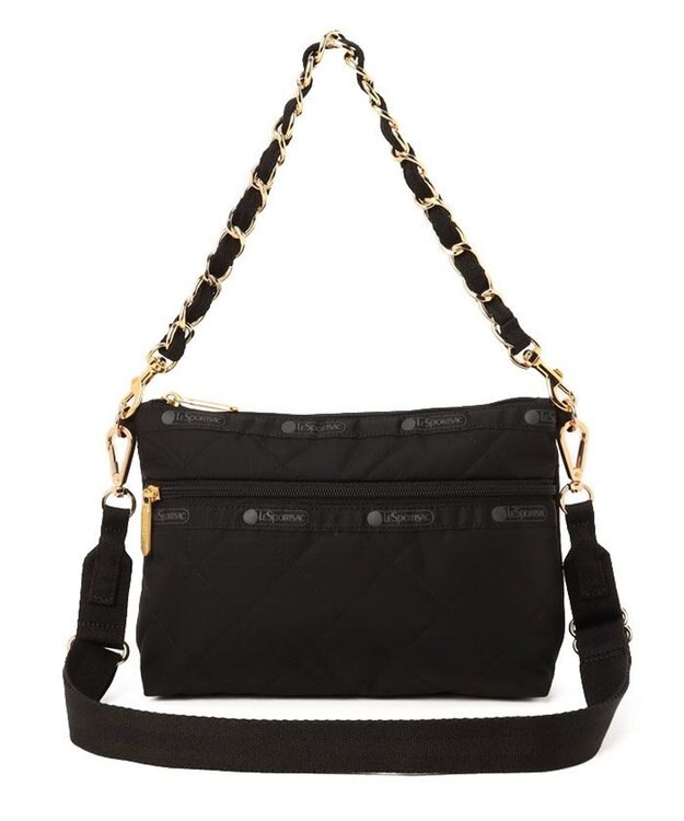 CHAIN COSMETIC CLUTCH/ブラックチェーンキルト / LeSportsac