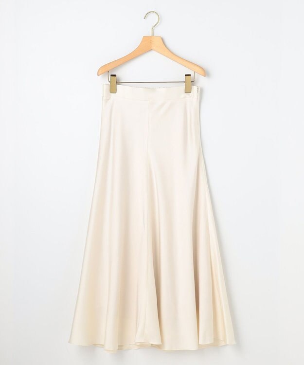 組曲 【WEB限定】サテンナロー スカート アイボリー系