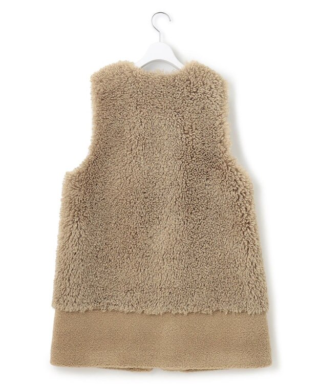 23区 ECOPEL カーリーファーコンビ ジレ ベージュ系