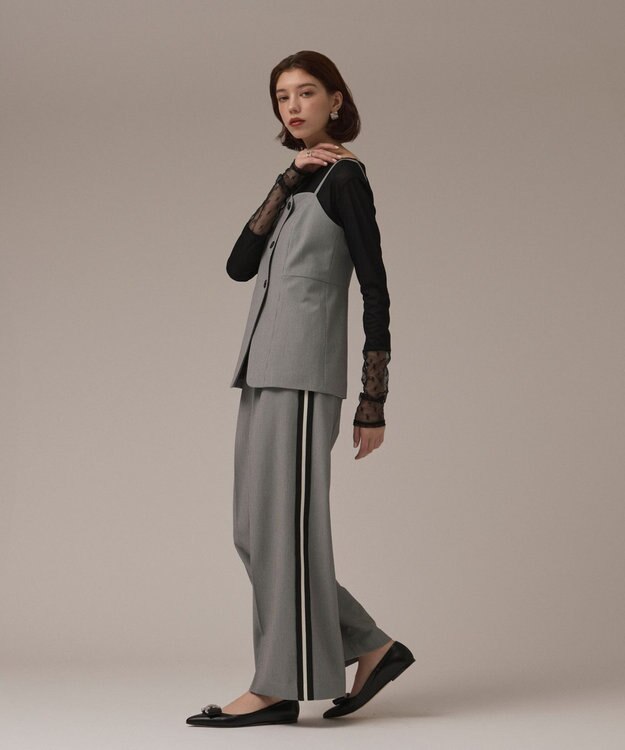 GRACE CONTINENTAL フロントウェーブキャミ グレー