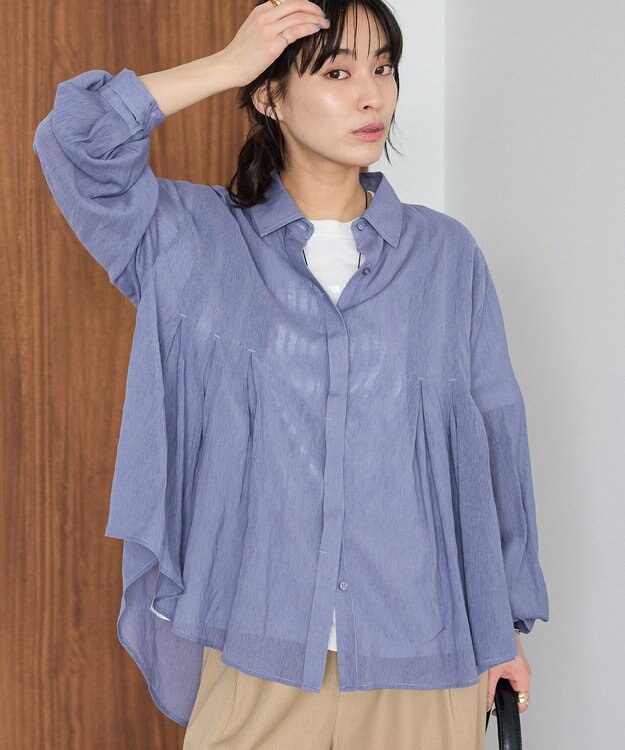 CRAFT STANDARD BOUTIQUE ヴィンテージボイルタックフレアシャツ Purple